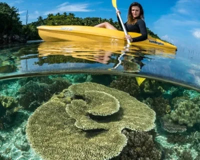 Canoe on lake